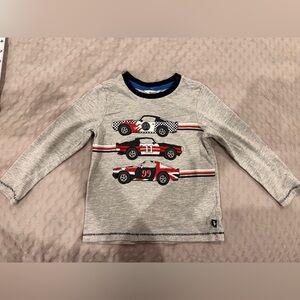 Kids Long Sleeve Car Print Shirt - Gray. Milkshake brand (high end Australian)